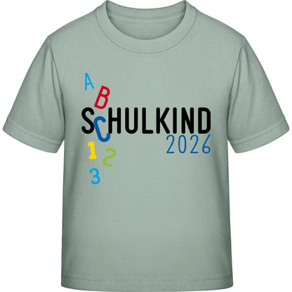 Kinder T-Shirt Einschulung ABC Schulkind 2026 – Geschenk zum Schulanfang