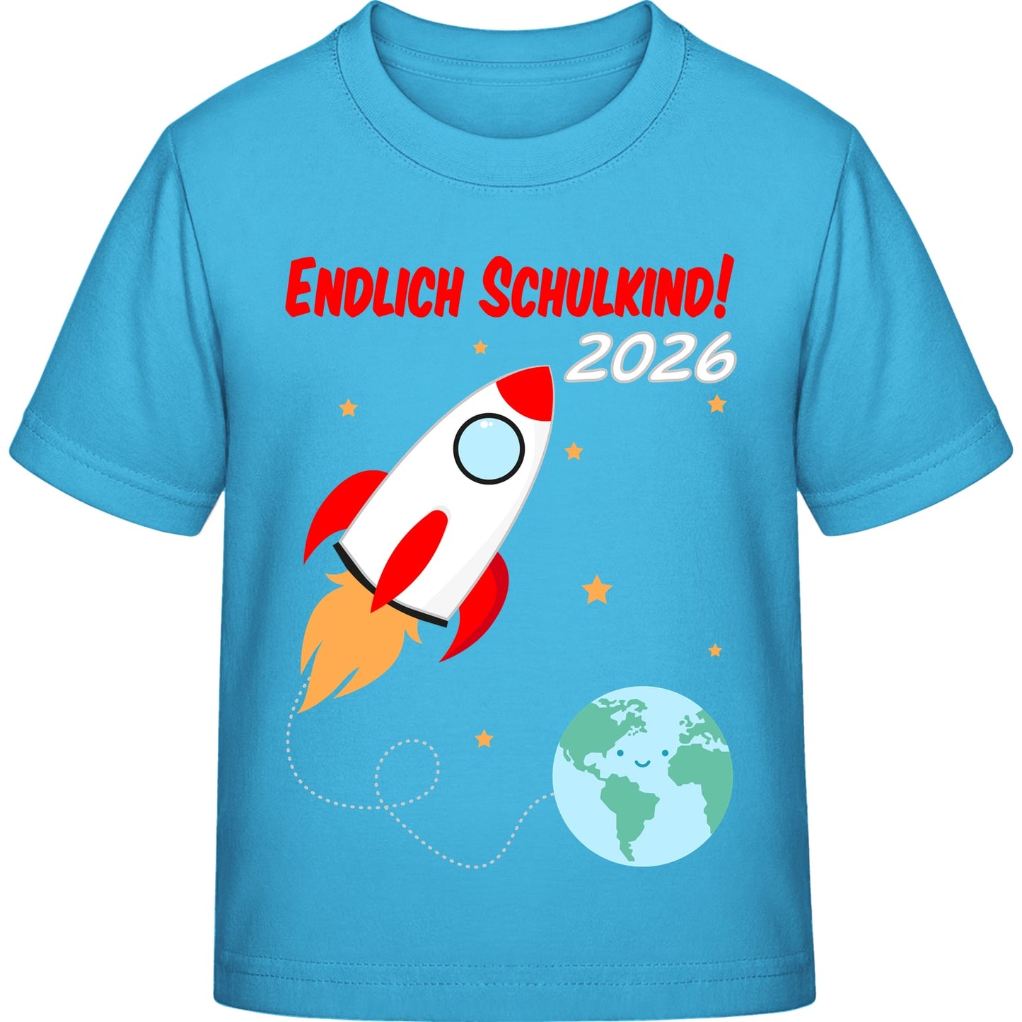 Kinder T-Shirt Einschulung Rakete – Endlich Schulkind 2026