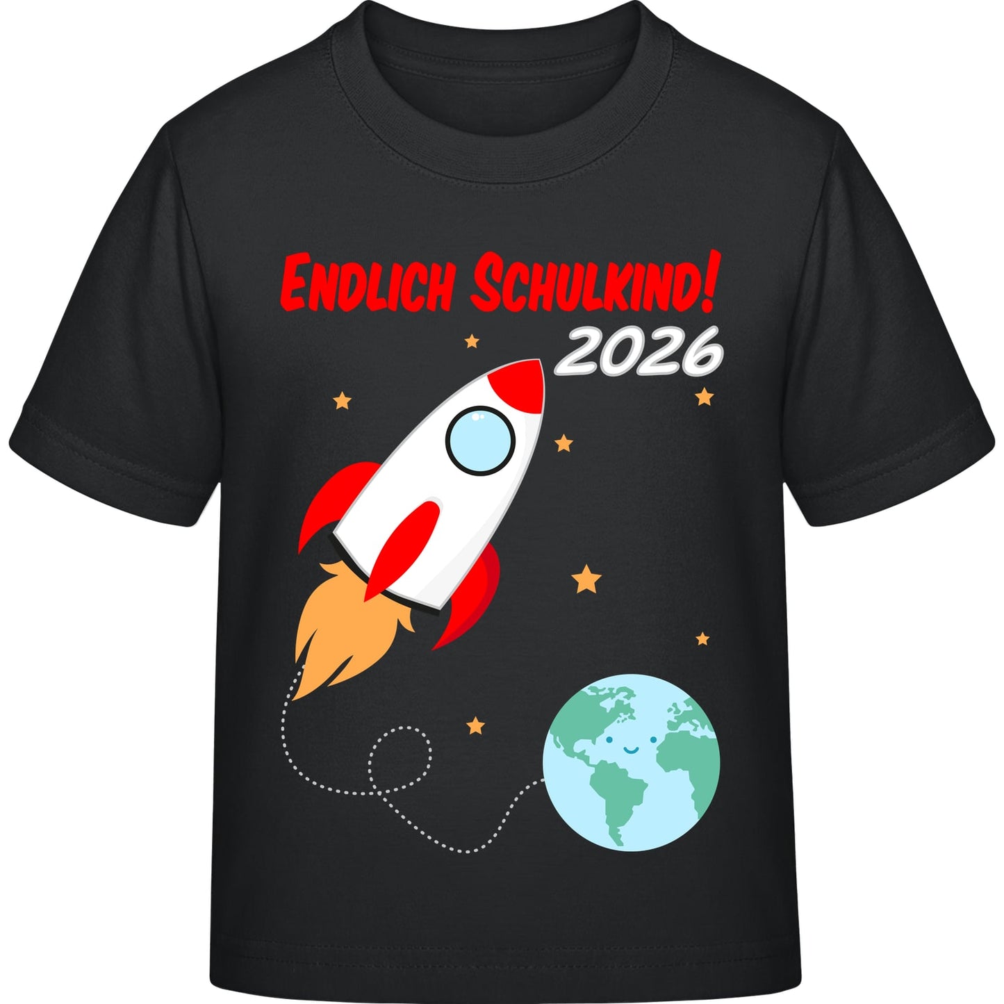 Kinder T-Shirt Einschulung Rakete – Endlich Schulkind 2026