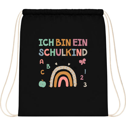 Turnbeutel Einschulung Schulkind – Regenbogen mit ABC & Zahlen