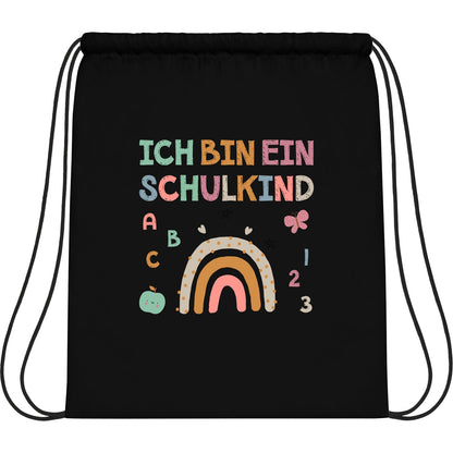 Turnbeutel Einschulung Schulkind – Regenbogen mit ABC & Zahlen