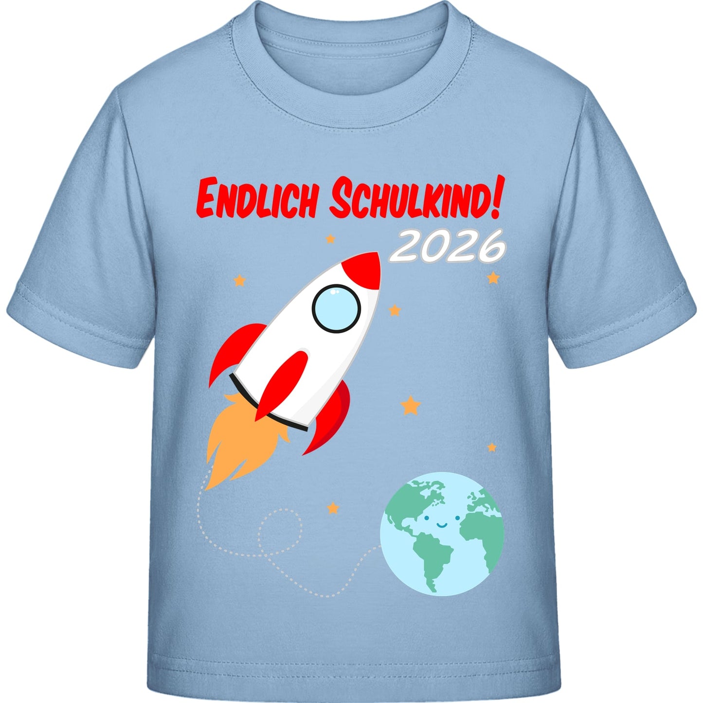 Kinder T-Shirt Einschulung Rakete – Endlich Schulkind 2026