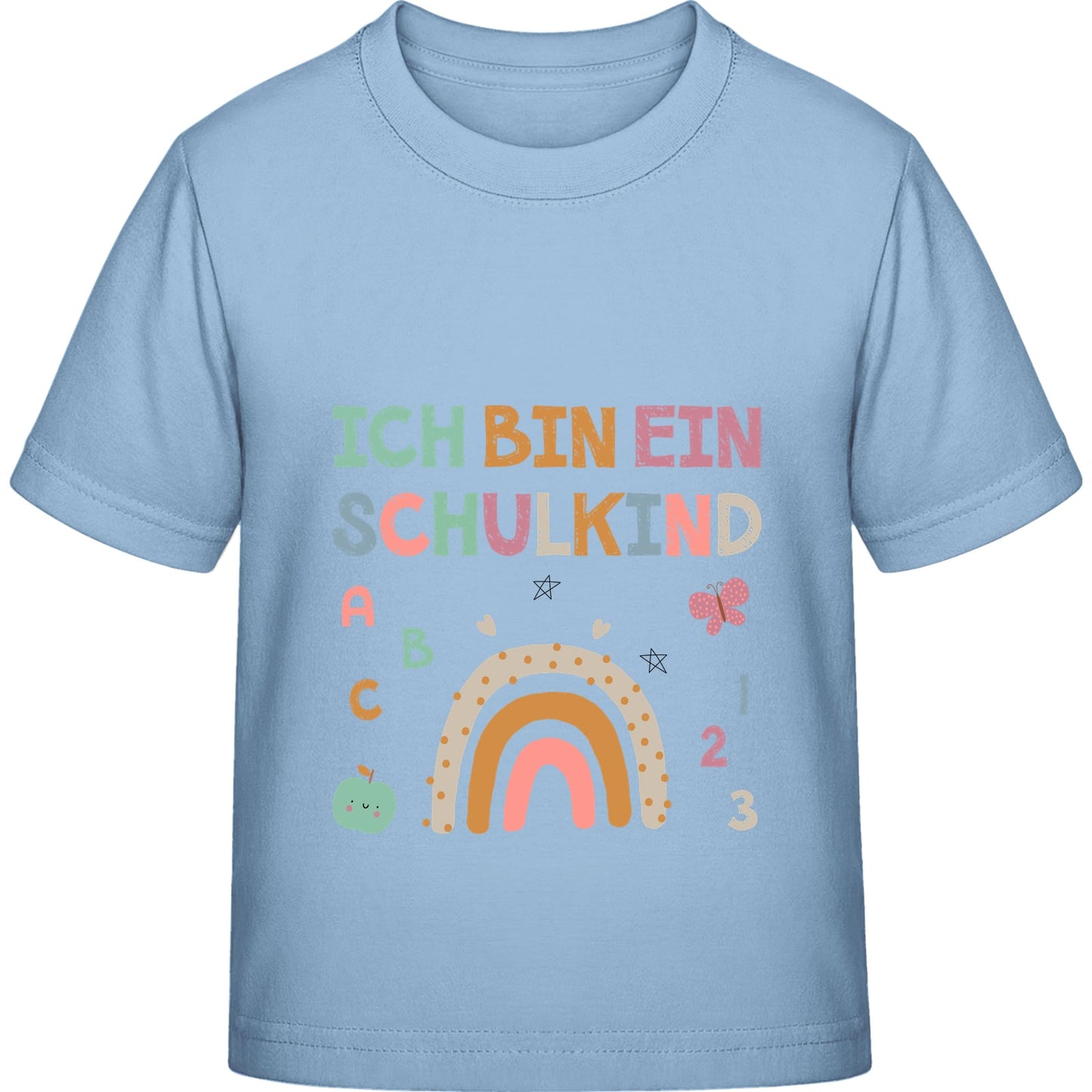 Kinder T-Shirt Einschulung Regenbogen – Ich bin ein Schulkind