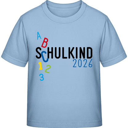 Kinder T-Shirt Einschulung ABC Schulkind 2026 – Geschenk zum Schulanfang