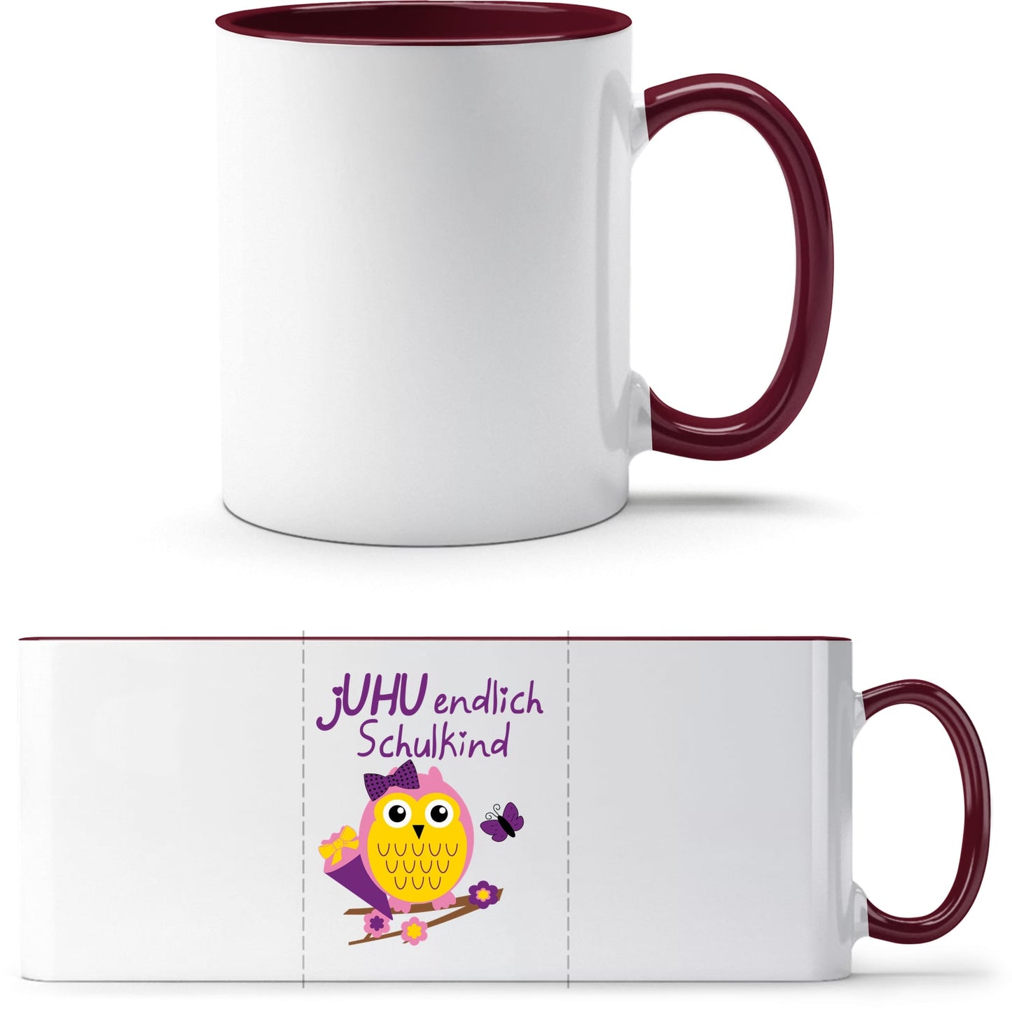 Tasse Einschulung Eule Mädchen – Juhu endlich Schulkind