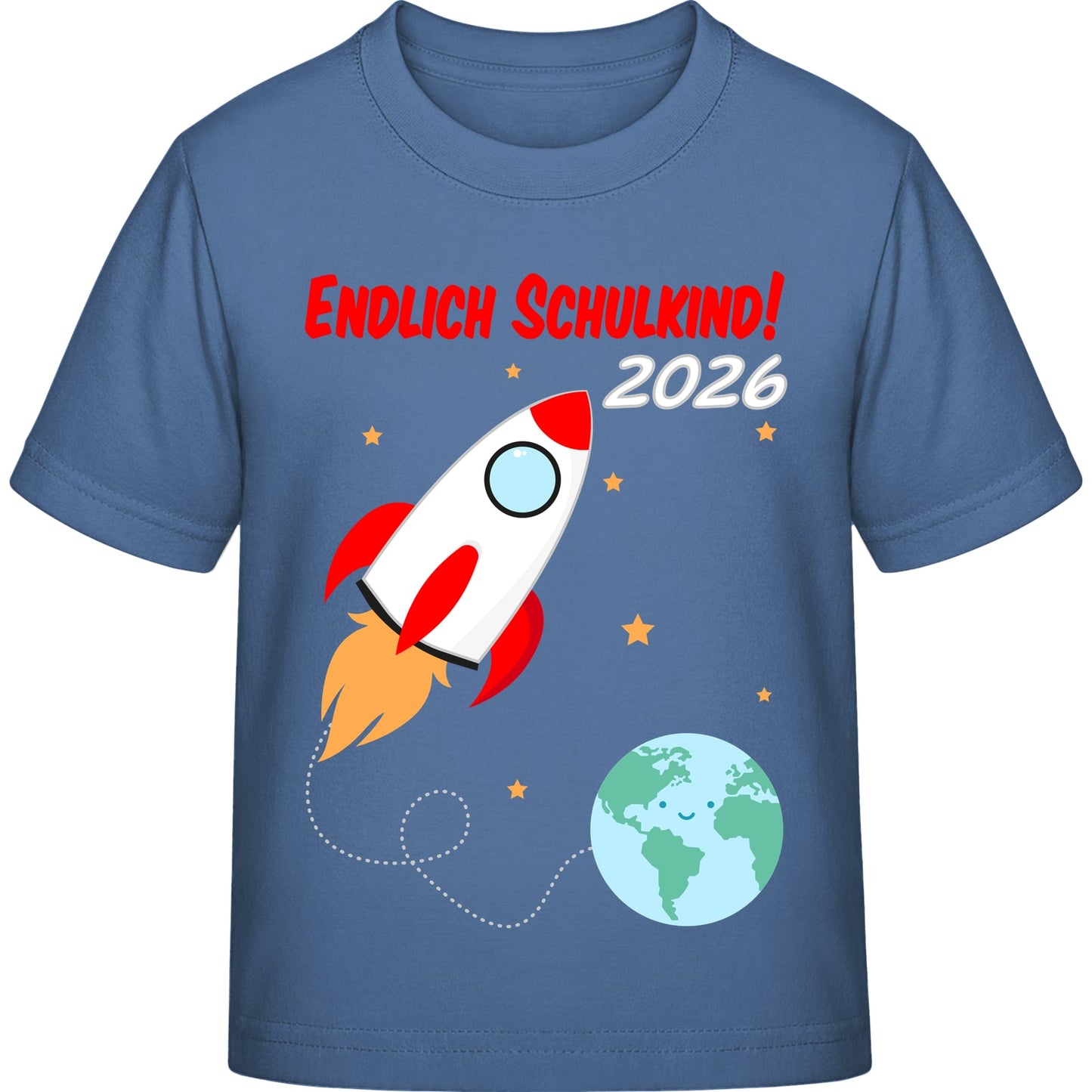 Kinder T-Shirt Einschulung Rakete – Endlich Schulkind 2026