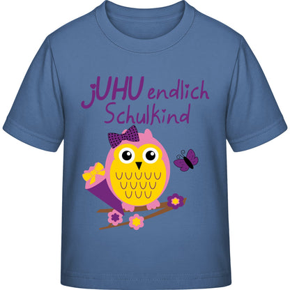 Mädchen T-Shirt Einschulung Eule – jUHU endlich Schulkind
