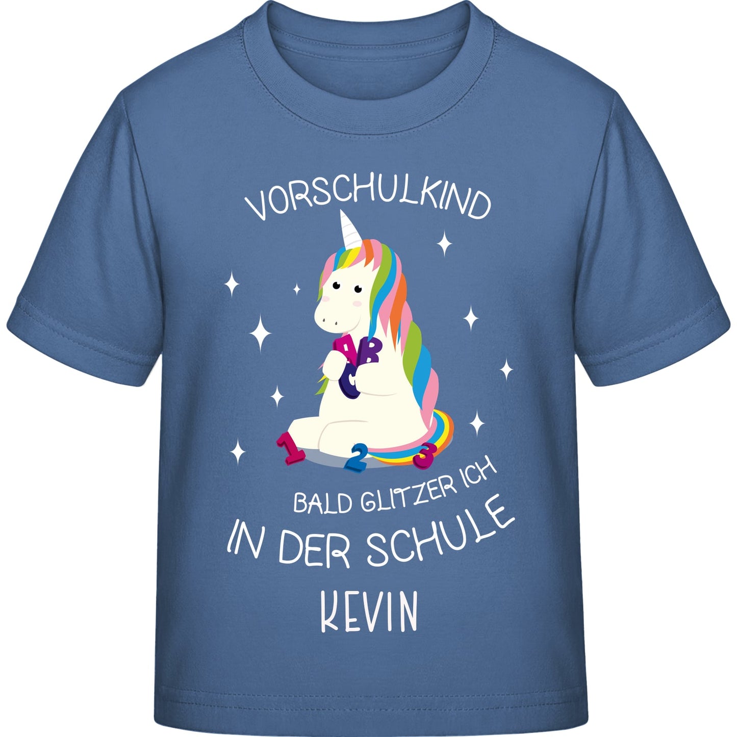 Mädchen T-Shirt Einschulung Einhorn – Vorschulkind Glitzer-Spruch