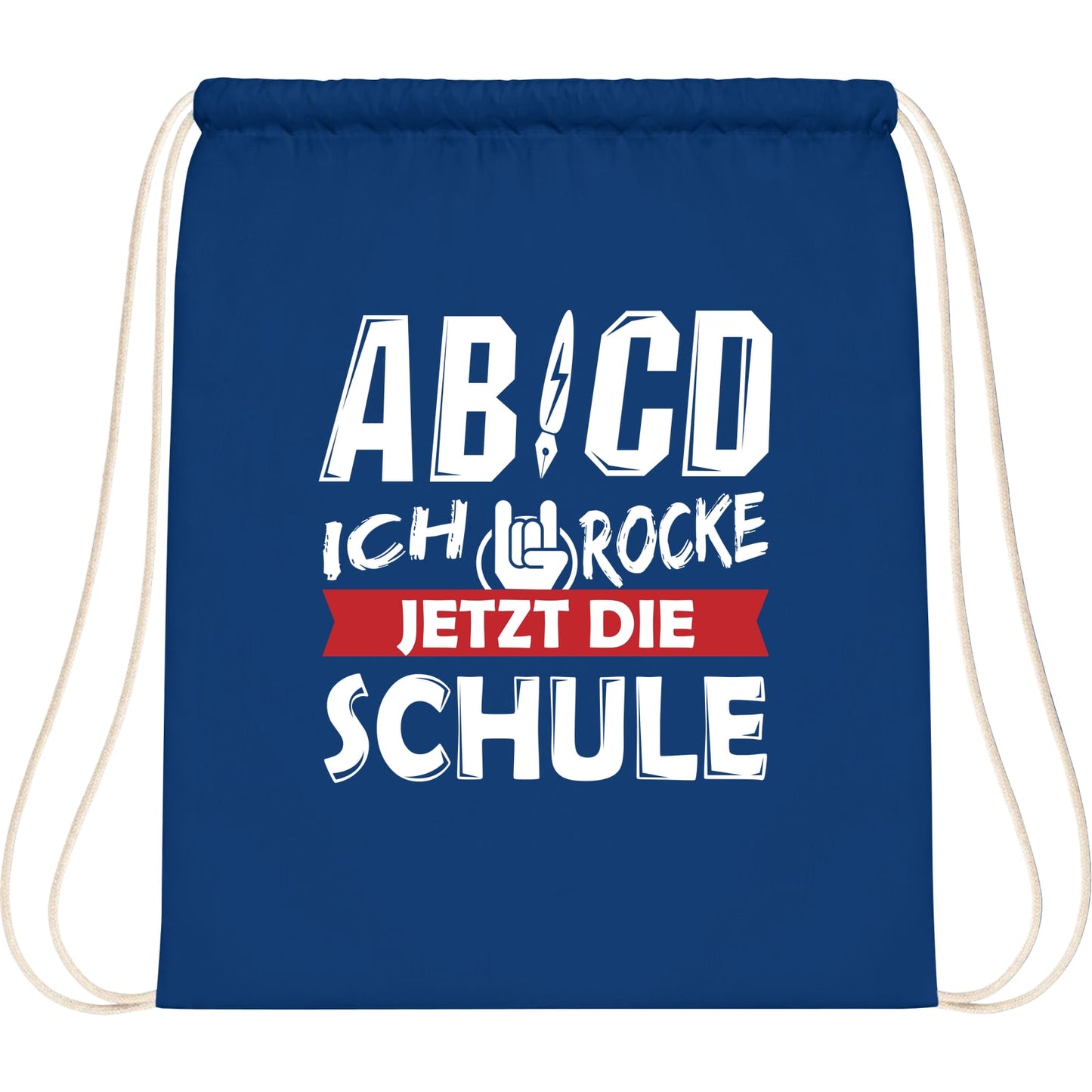 Turnbeutel Einschulung Rocker-Hand – Ich rocke jetzt die Schule