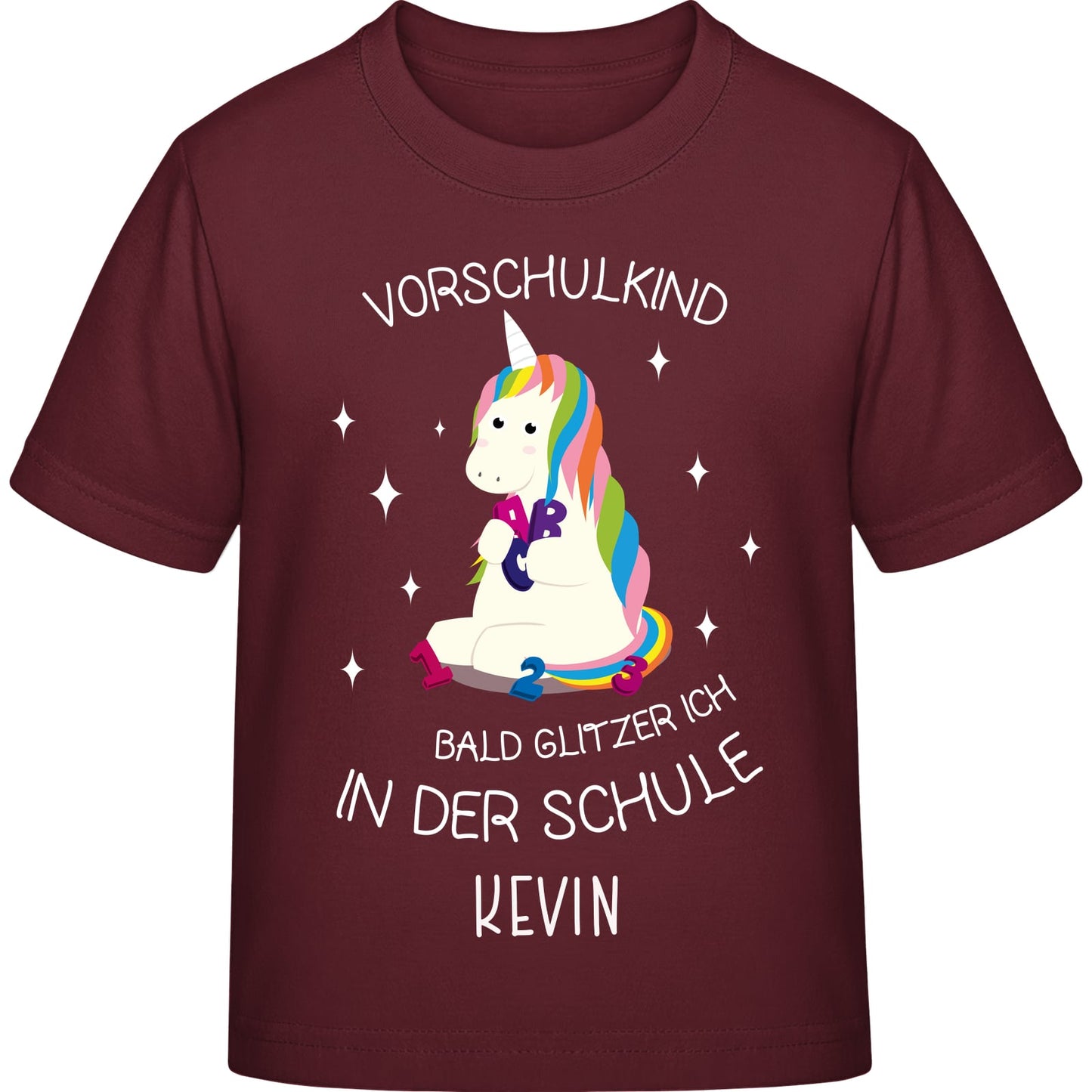 Mädchen T-Shirt Einschulung Einhorn – Vorschulkind Glitzer-Spruch