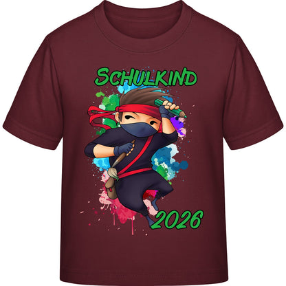 Kinder T-Shirt Einschulung Ninja Junge – Schulkind 2026