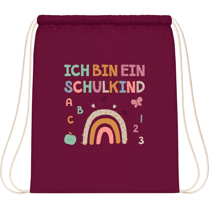 Turnbeutel Einschulung Schulkind – Regenbogen mit ABC & Zahlen