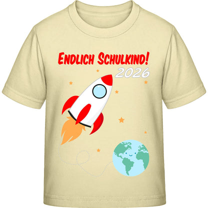 Kinder T-Shirt Einschulung Rakete – Endlich Schulkind 2026