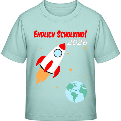 Kinder T-Shirt Einschulung Rakete – Endlich Schulkind 2026