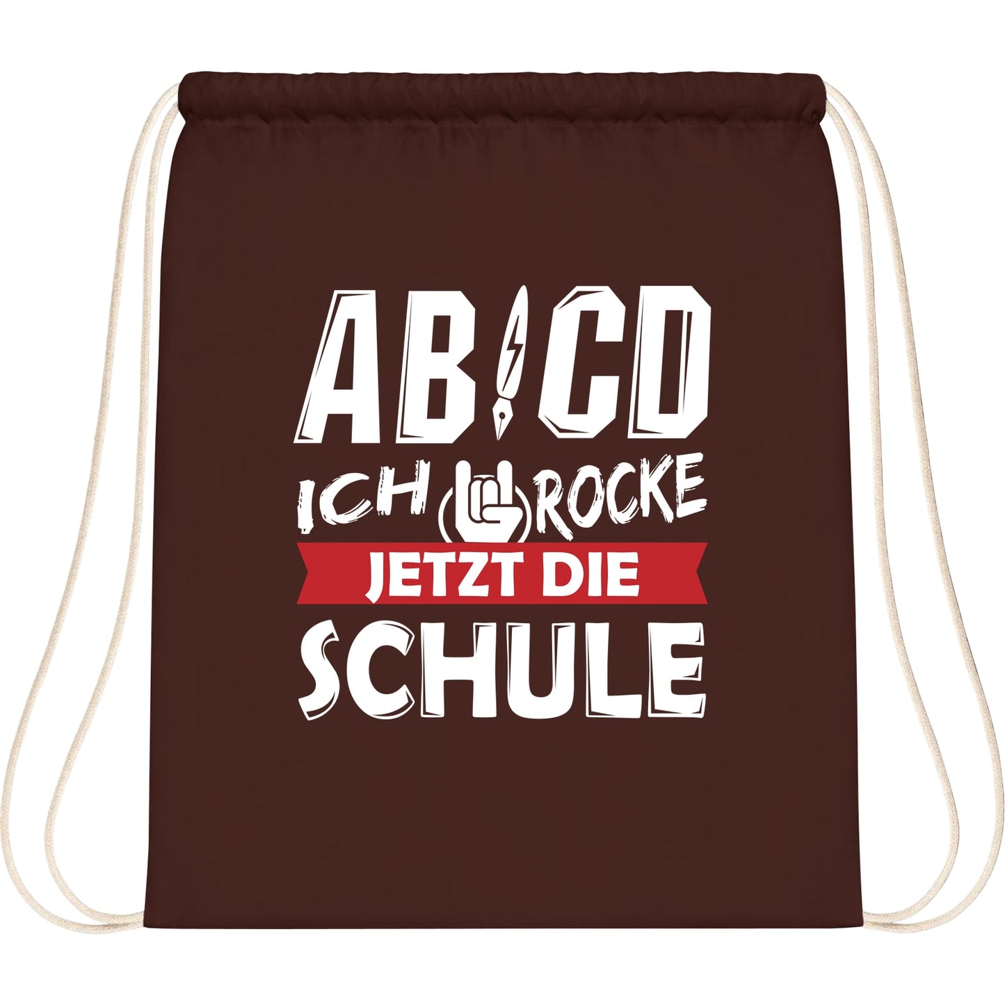 Turnbeutel Einschulung Rocker-Hand – Ich rocke jetzt die Schule