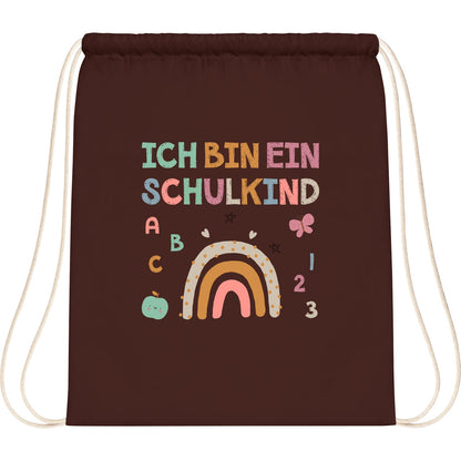 Turnbeutel Einschulung Schulkind – Regenbogen mit ABC & Zahlen