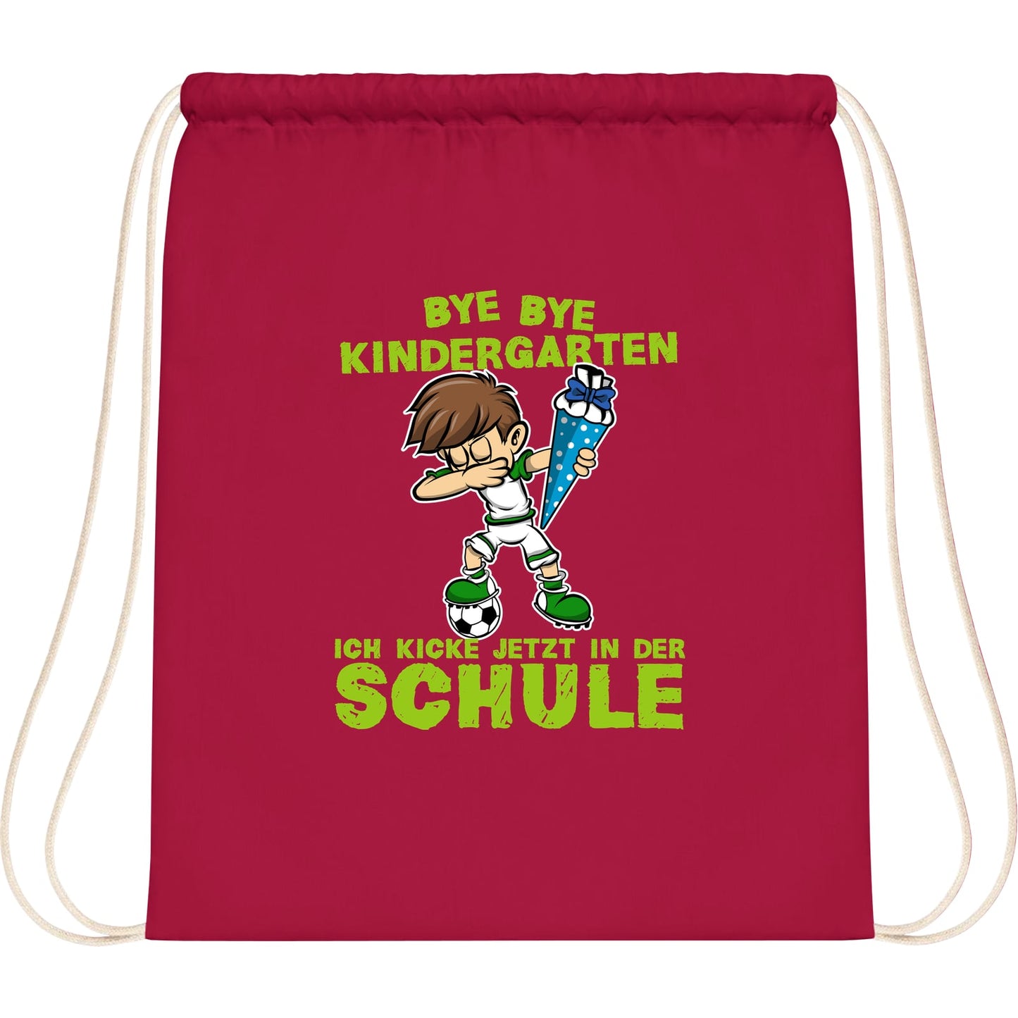 Turnbeutel Einschulung Fußball Junge – Bye Bye Kindergarten