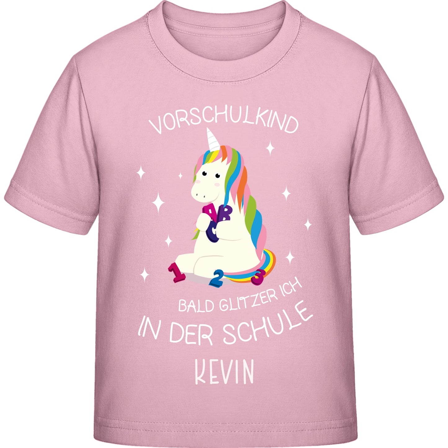 Mädchen T-Shirt Einschulung Einhorn – Vorschulkind Glitzer-Spruch