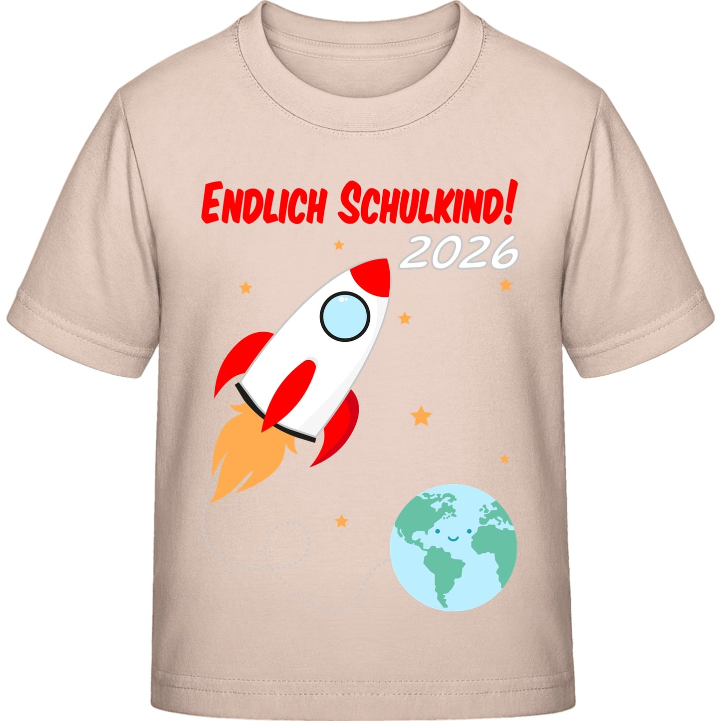 Kinder T-Shirt Einschulung Rakete – Endlich Schulkind 2026