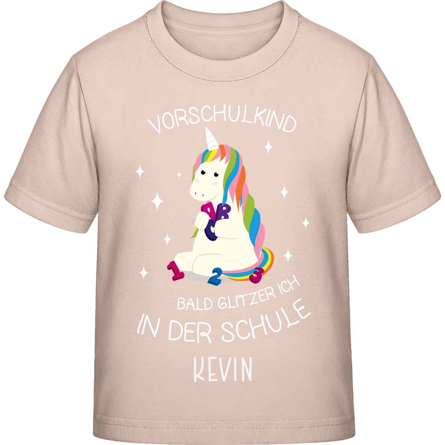 Mädchen T-Shirt Einschulung Einhorn – Vorschulkind Glitzer-Spruch