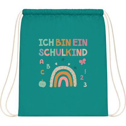 Turnbeutel Einschulung Schulkind – Regenbogen mit ABC & Zahlen