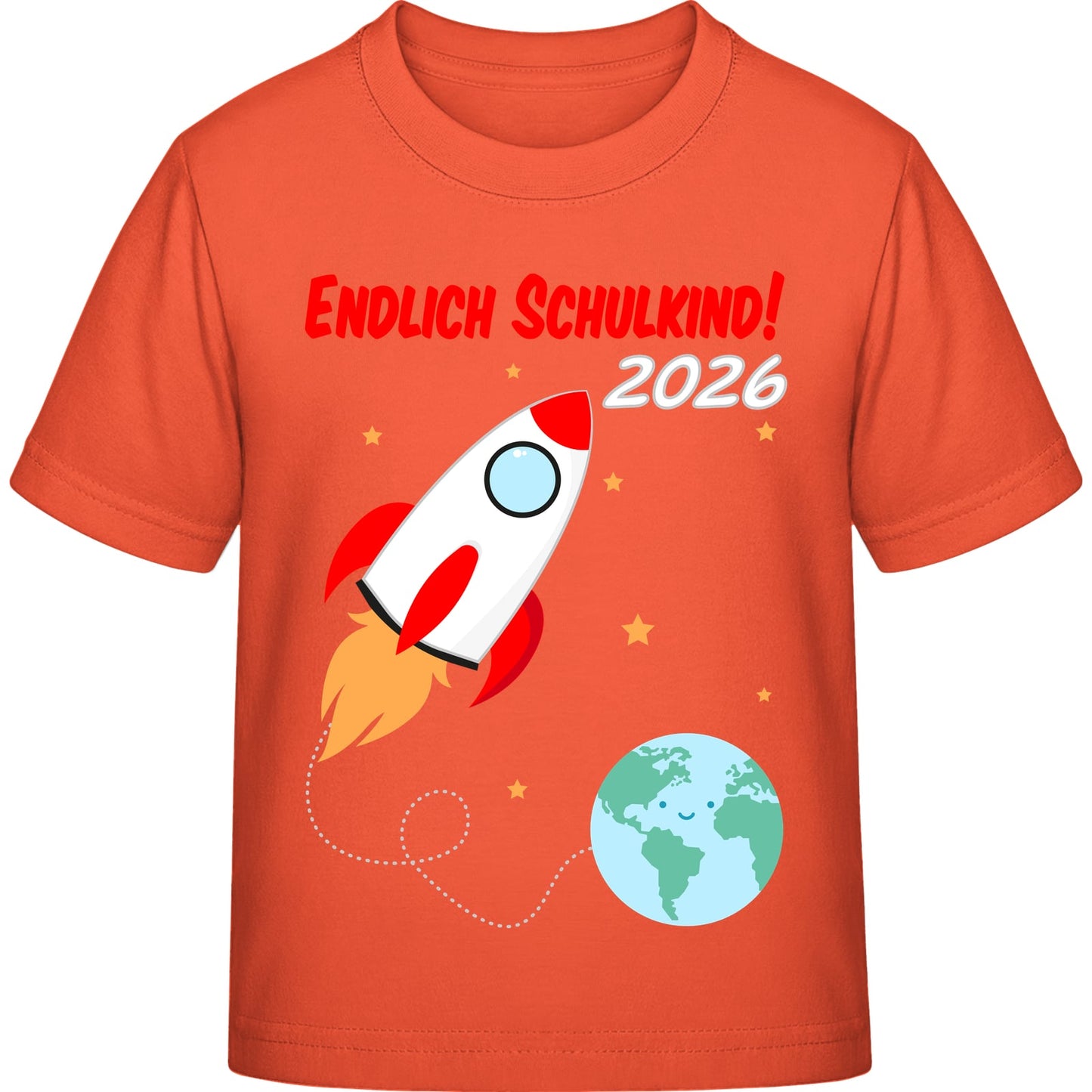Kinder T-Shirt Einschulung Rakete – Endlich Schulkind 2026