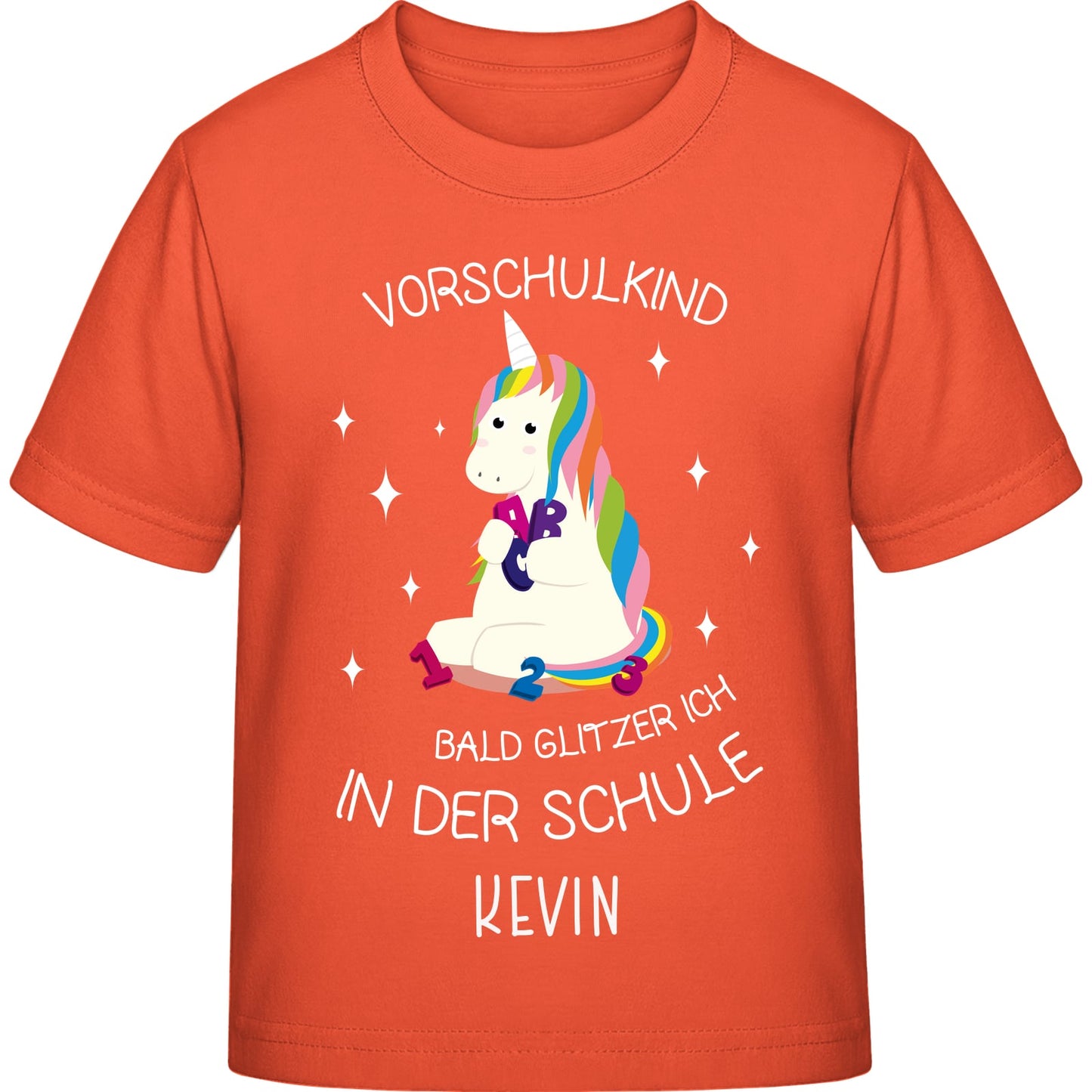 Mädchen T-Shirt Einschulung Einhorn – Vorschulkind Glitzer-Spruch