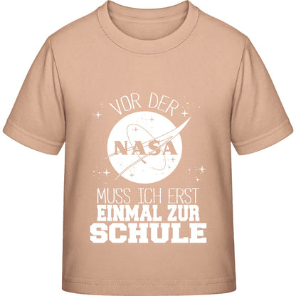 Kinder T-Shirt Einschulung NASA – Vor der NASA muss ich erst zur Schule