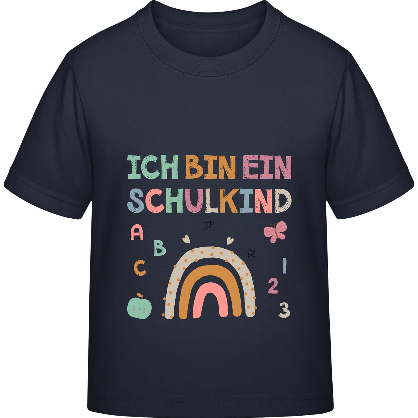 Kinder T-Shirt Einschulung Regenbogen – Ich bin ein Schulkind