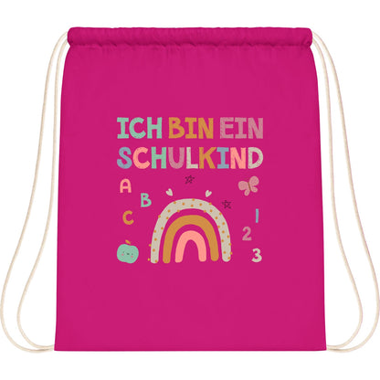 Turnbeutel Einschulung Schulkind – Regenbogen mit ABC & Zahlen
