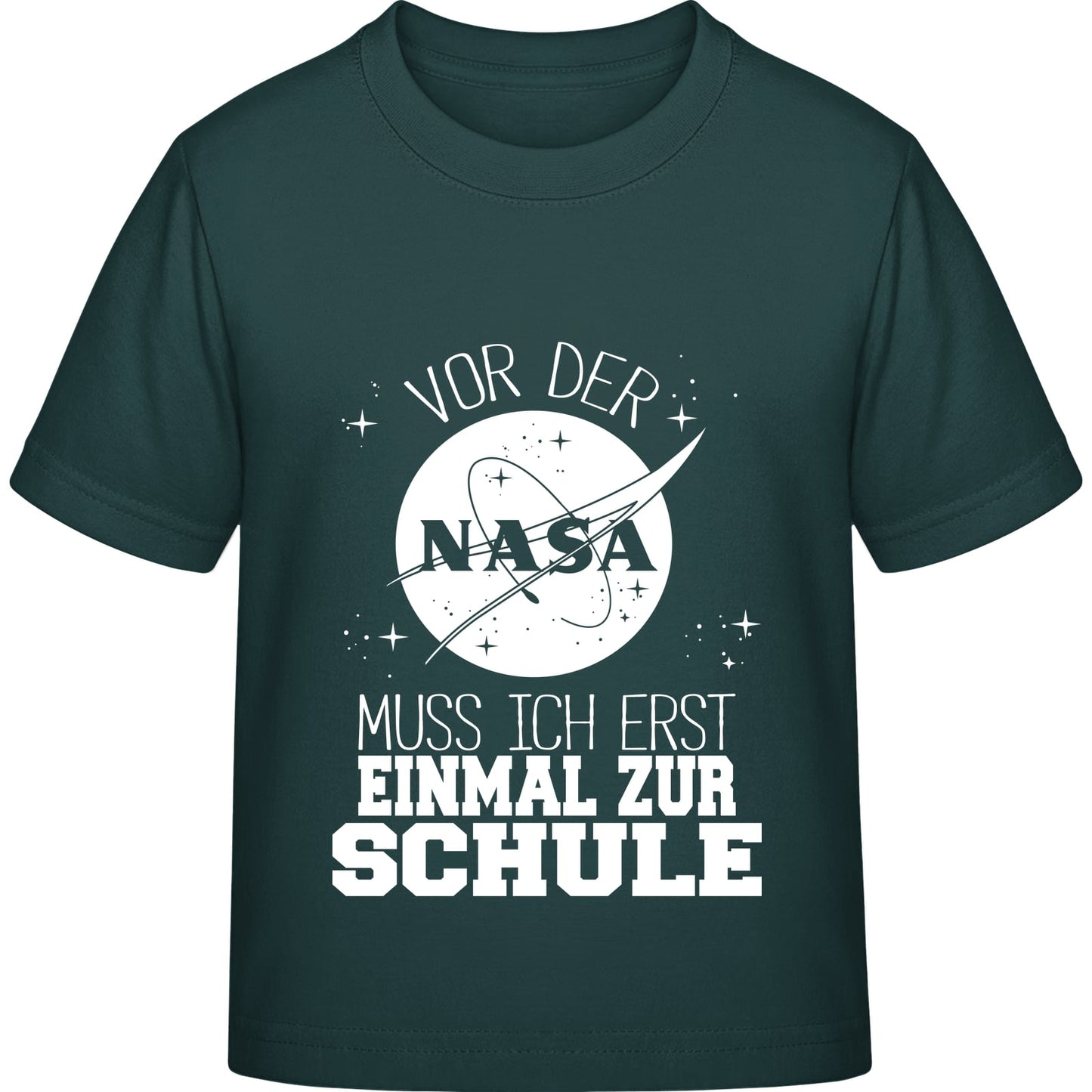 Kinder T-Shirt Einschulung NASA – Vor der NASA muss ich erst zur Schule