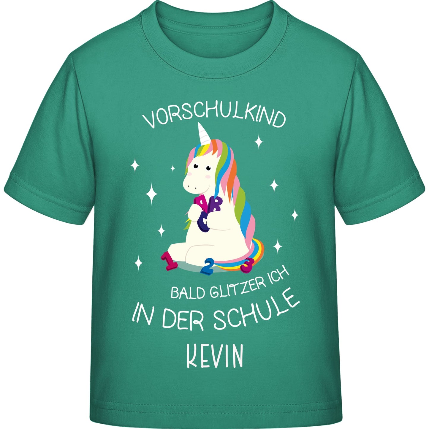 Mädchen T-Shirt Einschulung Einhorn – Vorschulkind Glitzer-Spruch
