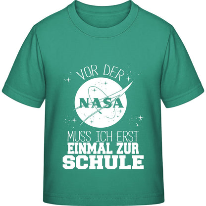 Kinder T-Shirt Einschulung NASA – Vor der NASA muss ich erst zur Schule
