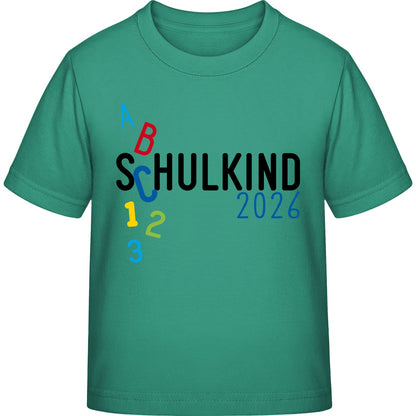 Kinder T-Shirt Einschulung ABC Schulkind 2026 – Geschenk zum Schulanfang