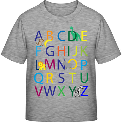 Kinder T-Shirt Einschulung Alphabet-Tiere – ABC mit Löwe & Zebra