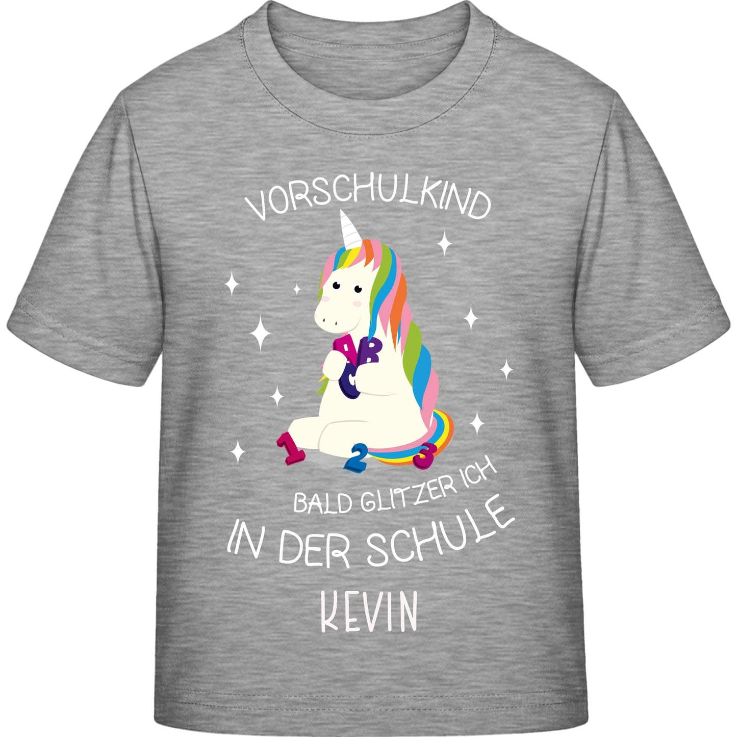 Mädchen T-Shirt Einschulung Einhorn – Vorschulkind Glitzer-Spruch