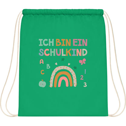 Turnbeutel Einschulung Schulkind – Regenbogen mit ABC & Zahlen