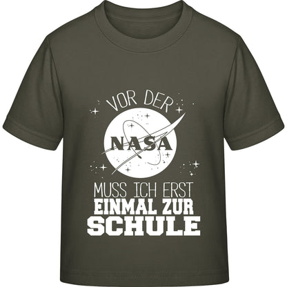 Kinder T-Shirt Einschulung NASA – Vor der NASA muss ich erst zur Schule