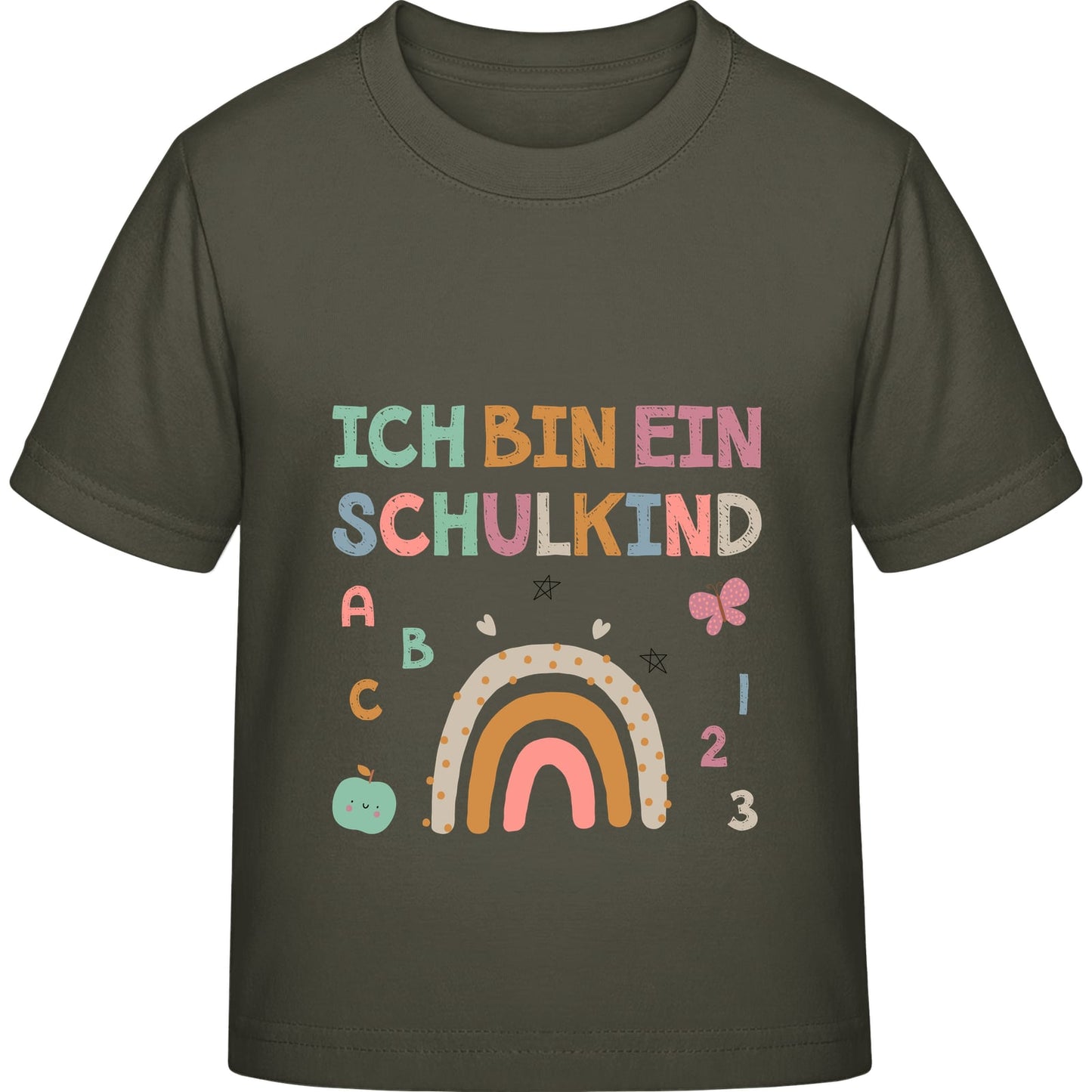 Kinder T-Shirt Einschulung Regenbogen – Ich bin ein Schulkind