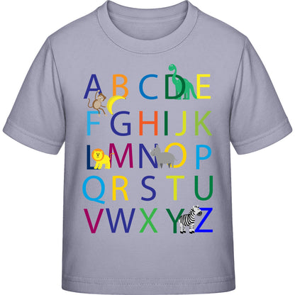 Kinder T-Shirt Einschulung Alphabet-Tiere – ABC mit Löwe & Zebra