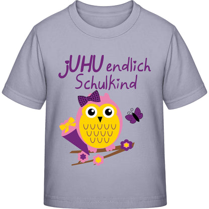 Mädchen T-Shirt Einschulung Eule – jUHU endlich Schulkind