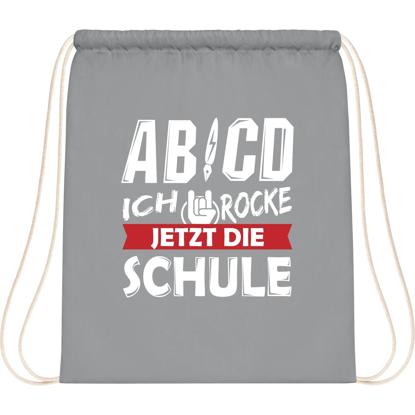 Turnbeutel Einschulung Rocker-Hand – Ich rocke jetzt die Schule