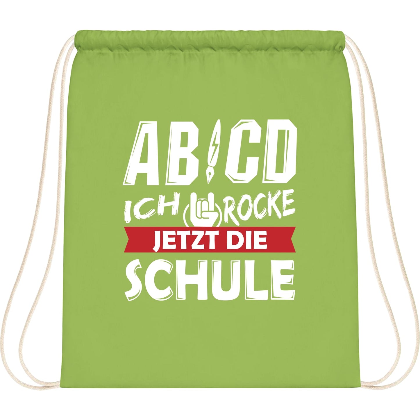 Turnbeutel Einschulung Rocker-Hand – Ich rocke jetzt die Schule