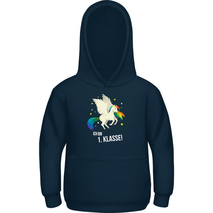 Kinder Hoodie Einschulung Einhorn – Ich bin 1. Klasse!