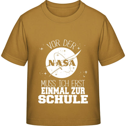 Kinder T-Shirt Einschulung NASA – Vor der NASA muss ich erst zur Schule