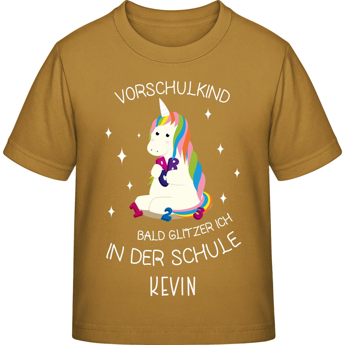Mädchen T-Shirt Einschulung Einhorn – Vorschulkind Glitzer-Spruch