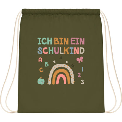 Turnbeutel Einschulung Schulkind – Regenbogen mit ABC & Zahlen