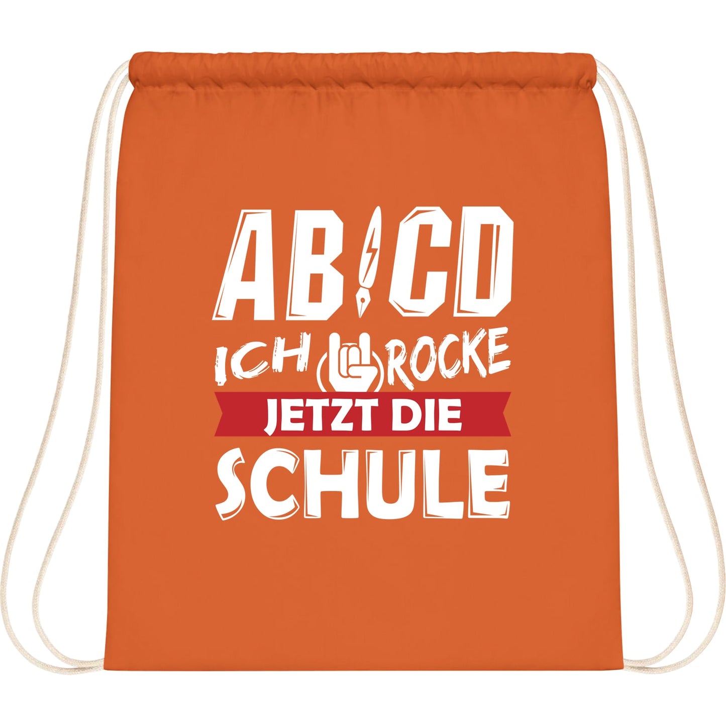 Turnbeutel Einschulung Rocker-Hand – Ich rocke jetzt die Schule
