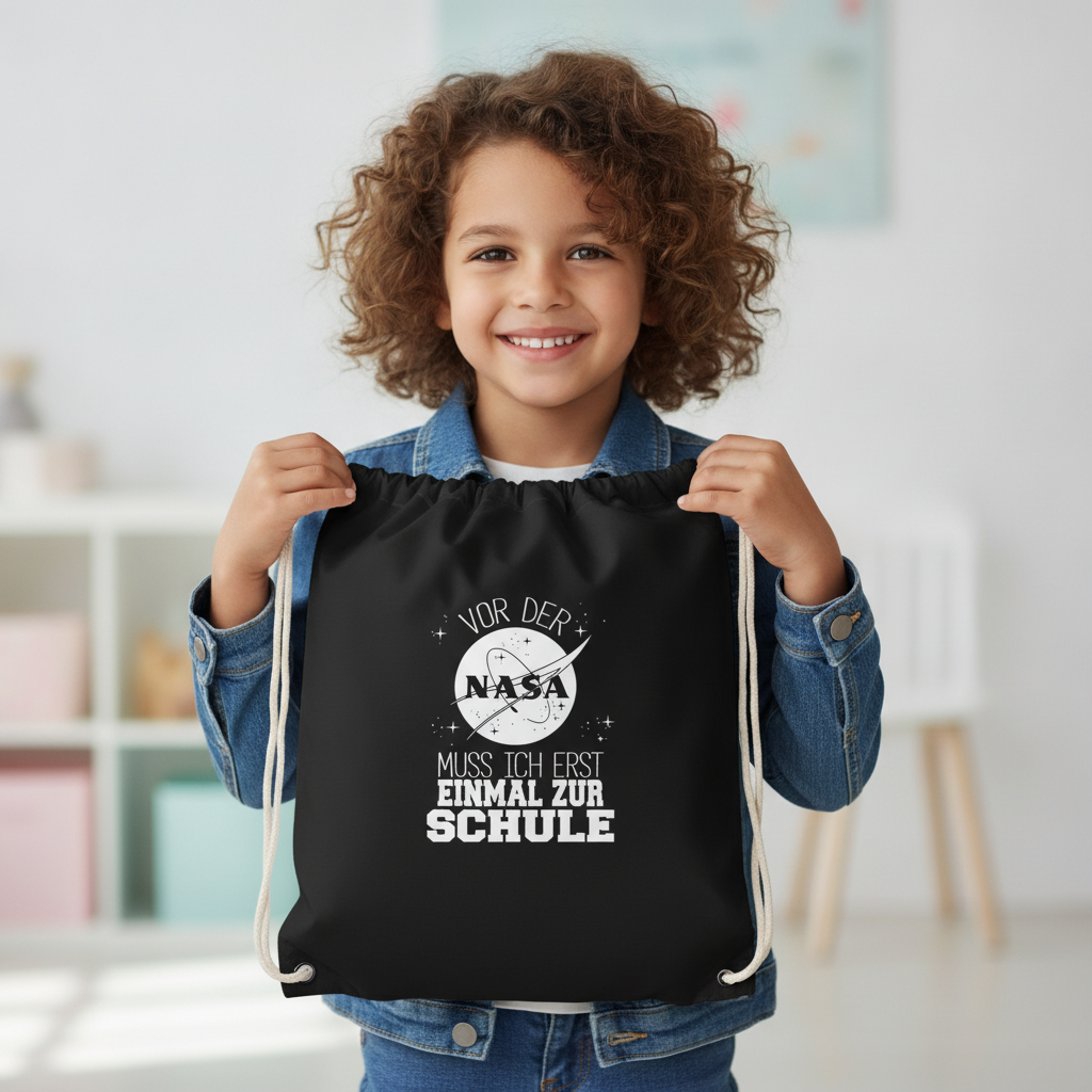Turnbeutel Einschulung NASA Astronaut – Vor der NASA muss ich erst einmal zur Schule