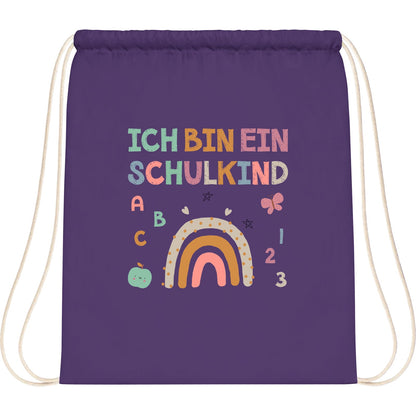 Turnbeutel Einschulung Schulkind – Regenbogen mit ABC & Zahlen